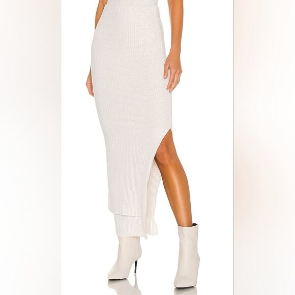 ALIX NYC Melrose Knit Midi Skirt in Ecru large - Picture 1 of 9